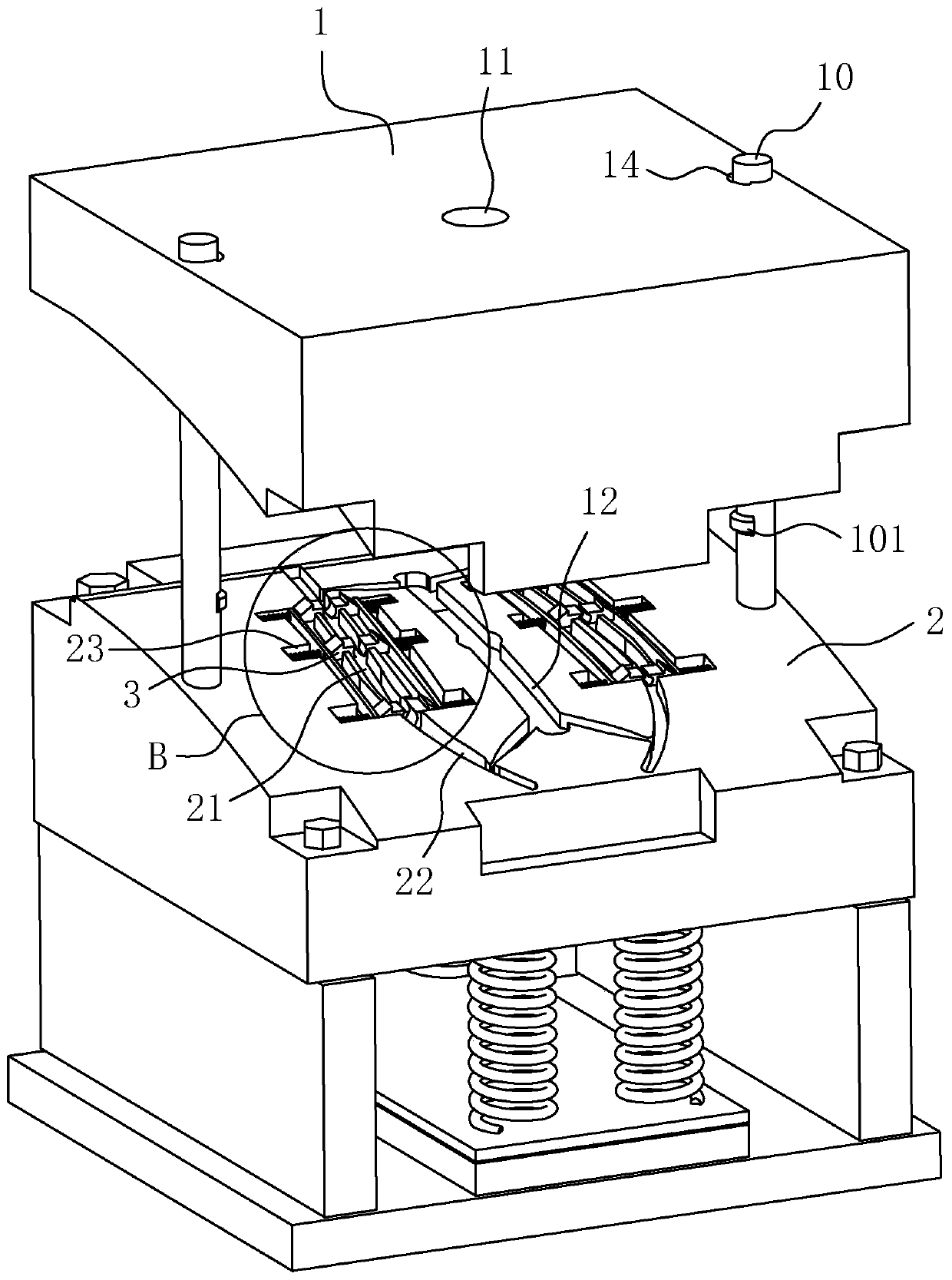 Injection mold for multi-color spectacle frame