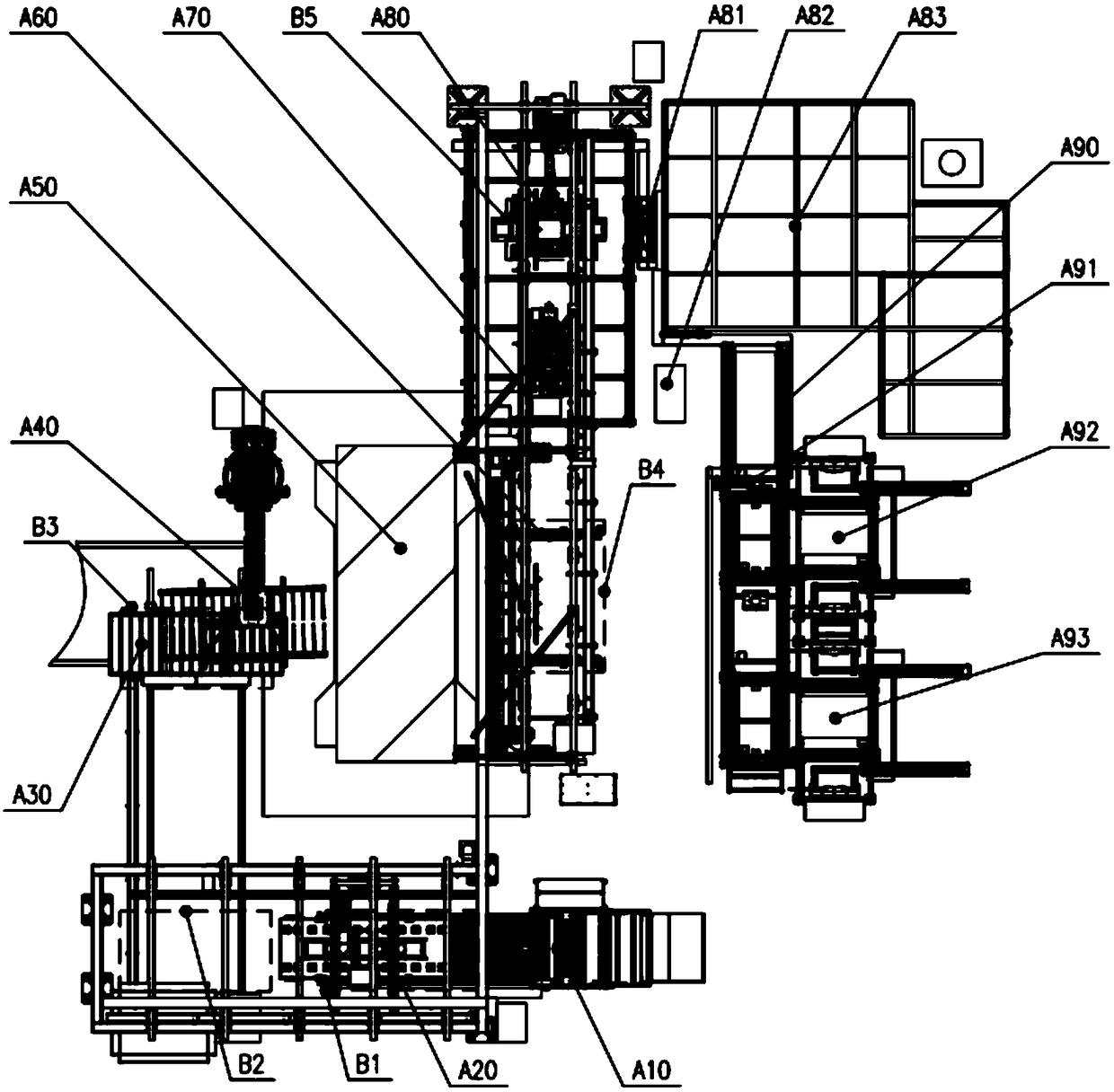 Automatic die-pressing production line for purification tank shell