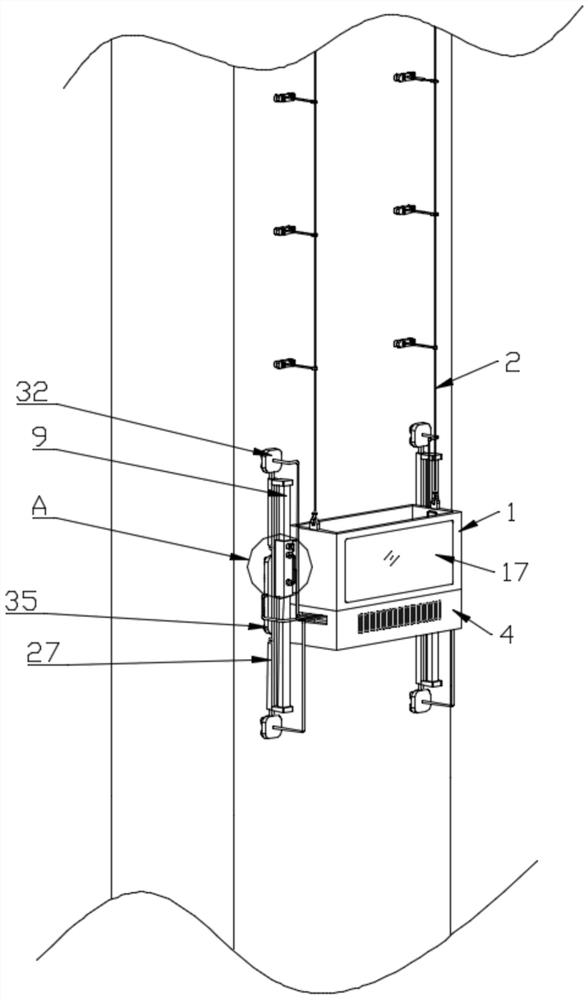 Anti-shaking type hanging basket device for building high-altitude operation