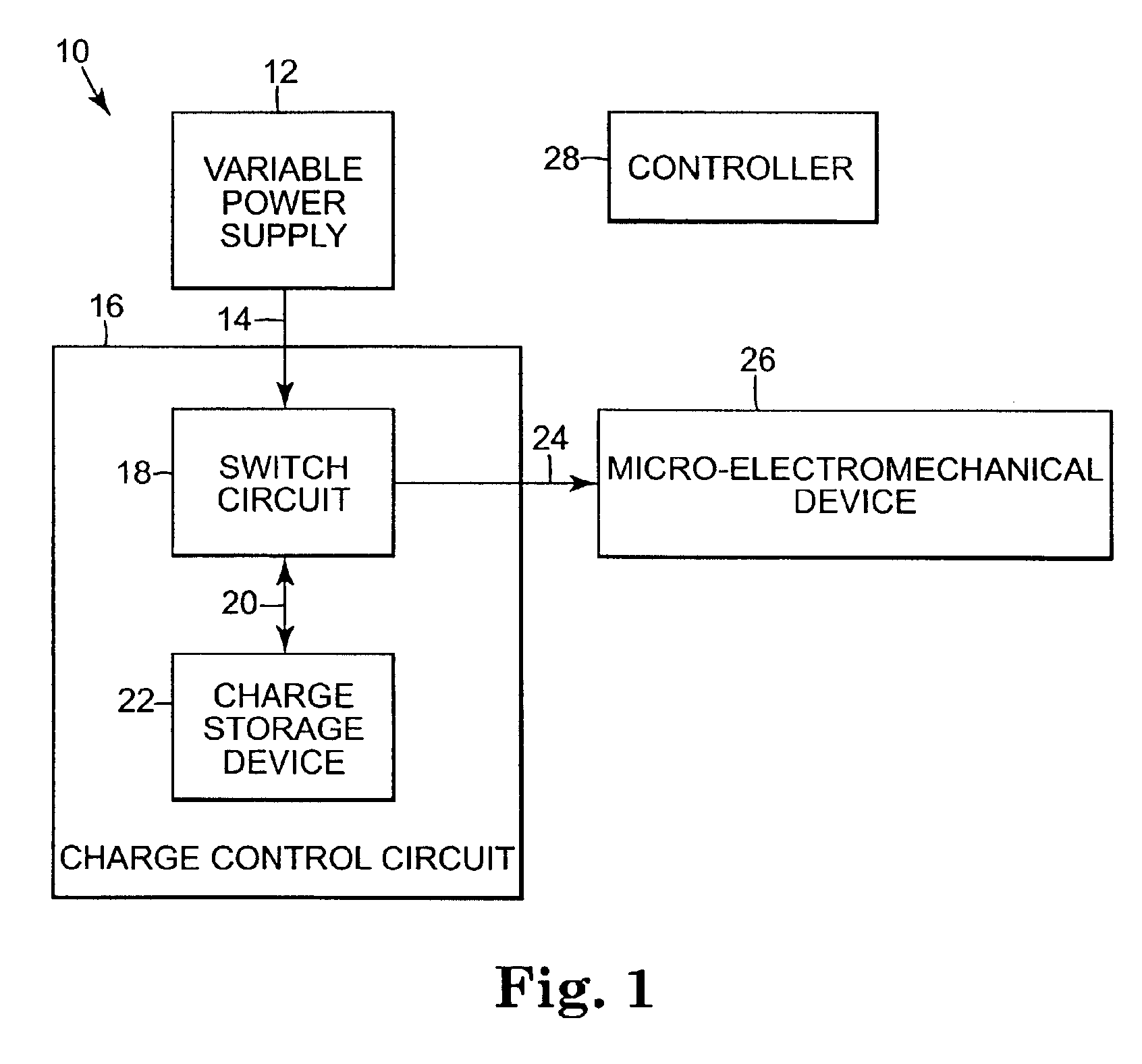 Charge control circuit for a micro-electromechanical device