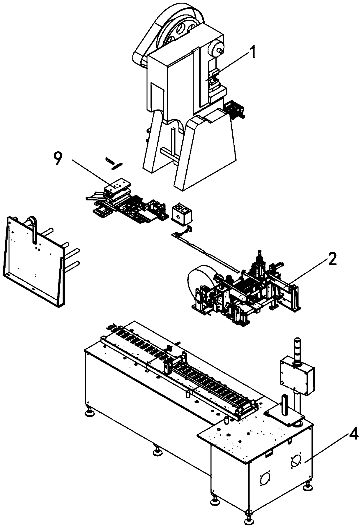 A transporting and processing device for titanium alloy pads inside aviation equipment