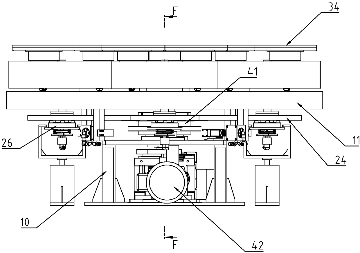 Lower disc transmission mechanism of grinder or polisher