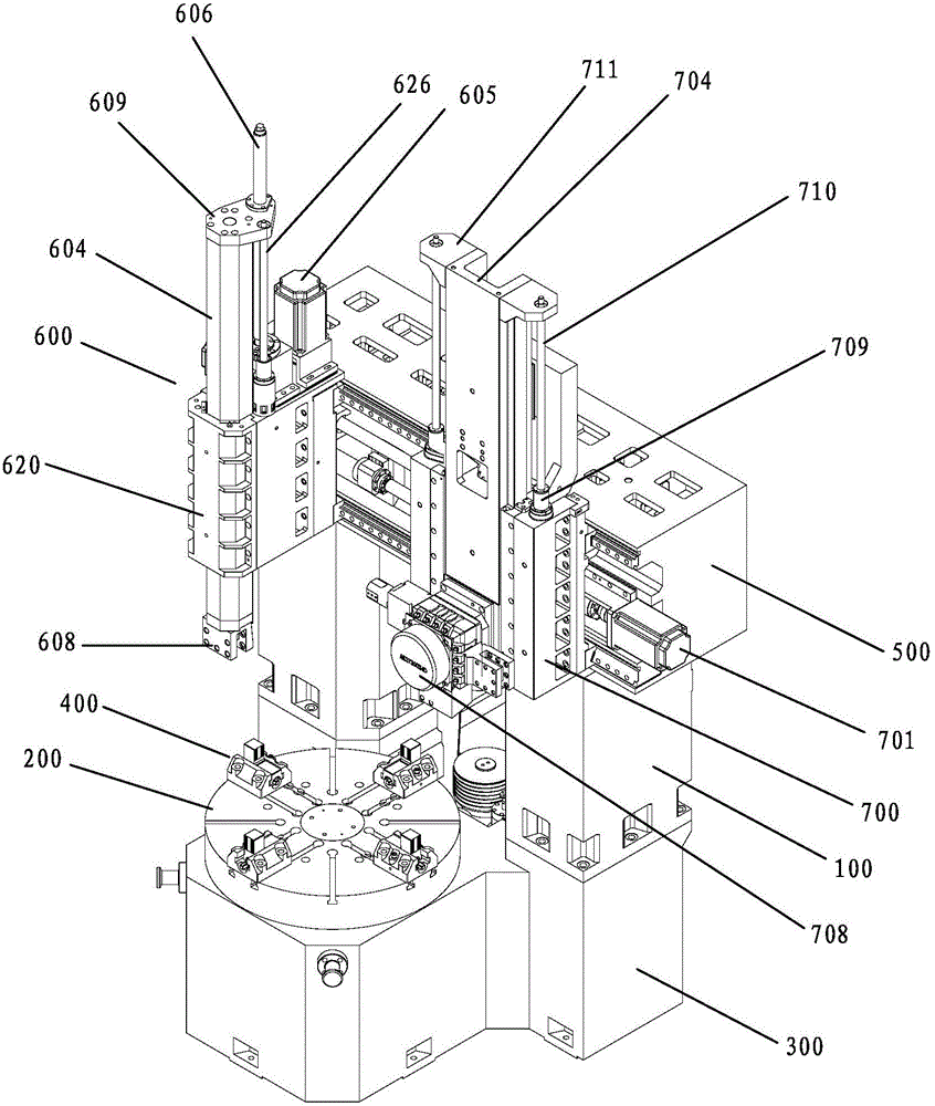 A double-turret double-channel CNC vertical lathe