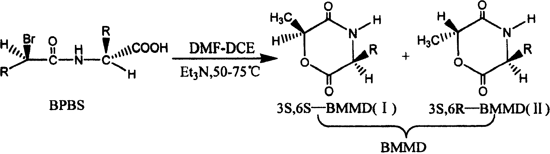 Preparation method of two kinds of pure optical isomerism serine morpholine dione