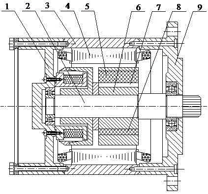 Radial-tangential permanent magnet and brushless electromagnetism hybrid excitation driving motor