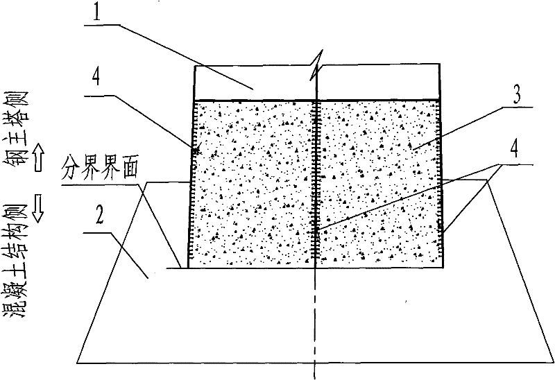 Steel-concrete combination section structure of steel main tower or steel main arch