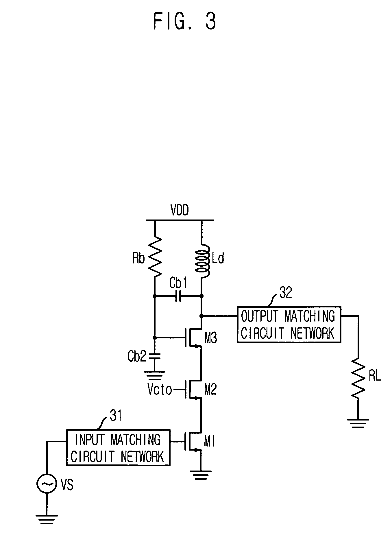 Triple cascode power amplifier of inner parallel configuration with dynamic gate bias technique