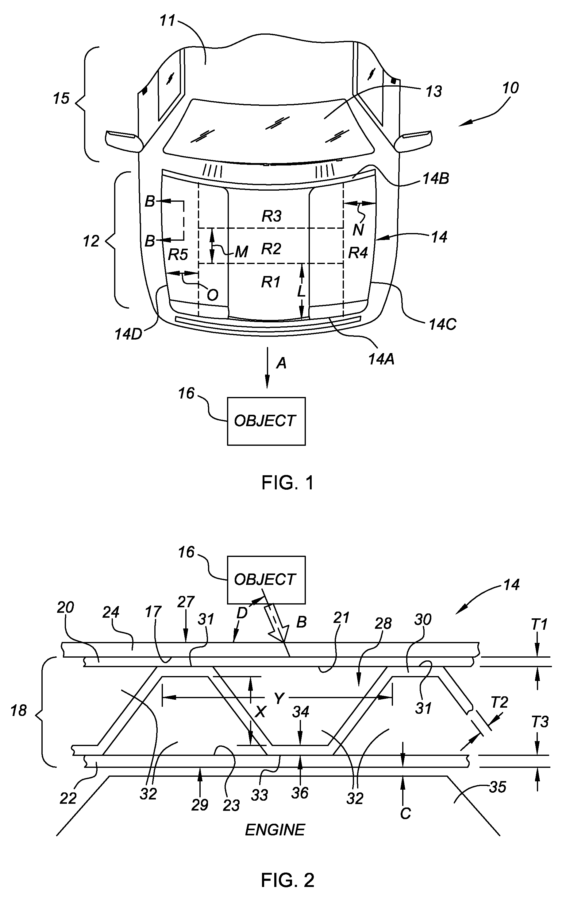 Vehicle Hood With Sandwich Inner Structure