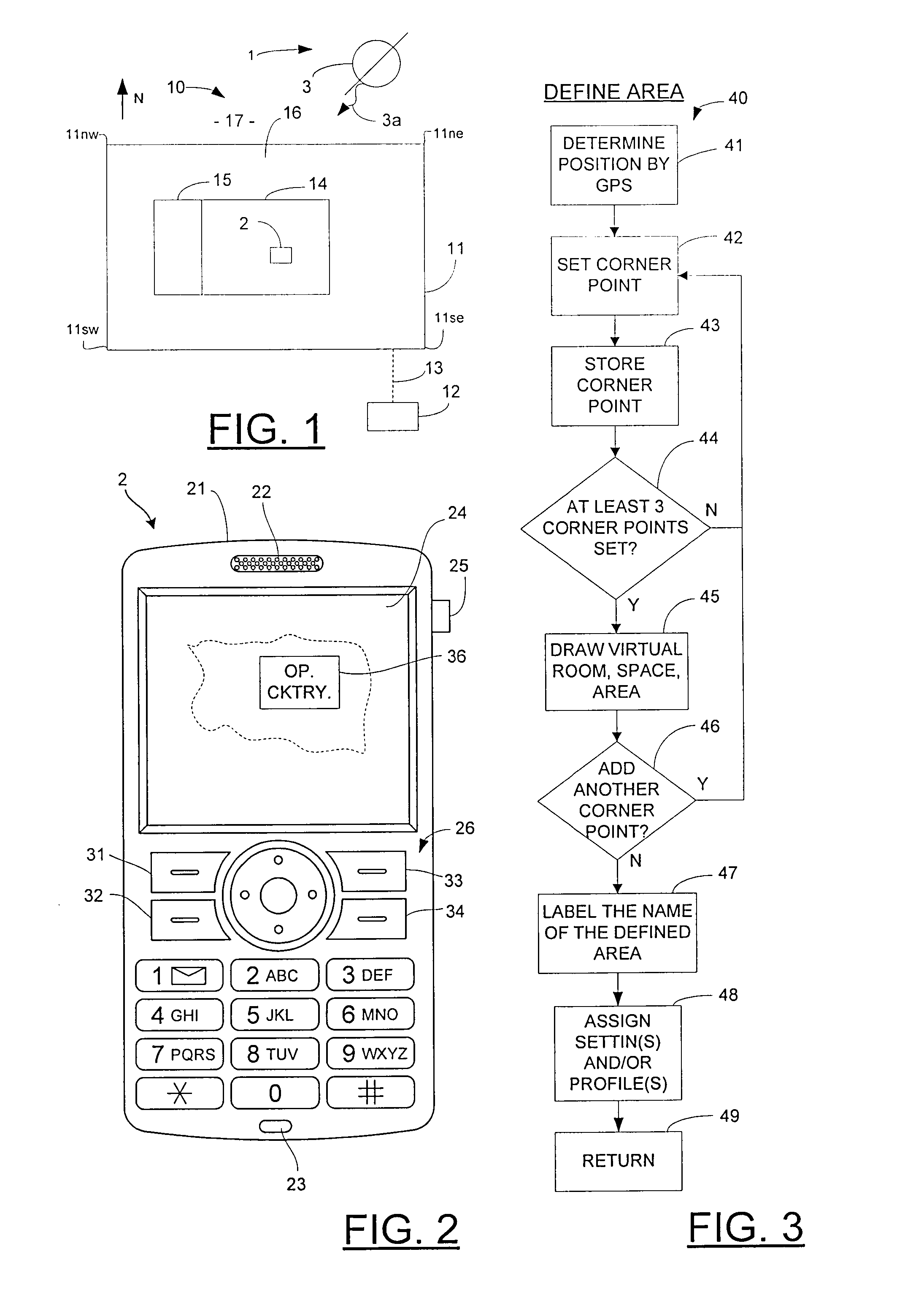 Virtual rooms for portable communication device and method