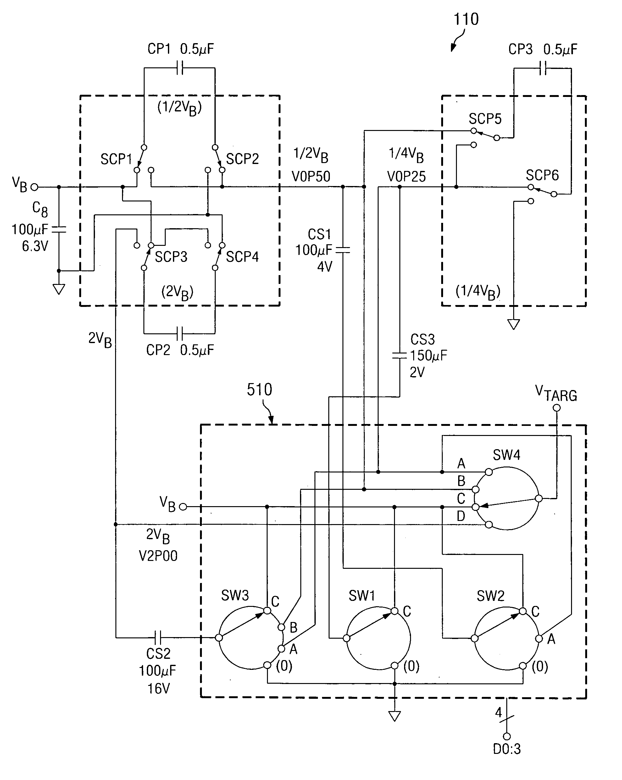 Pulse generator having an efficient fractional voltage converter and method of use