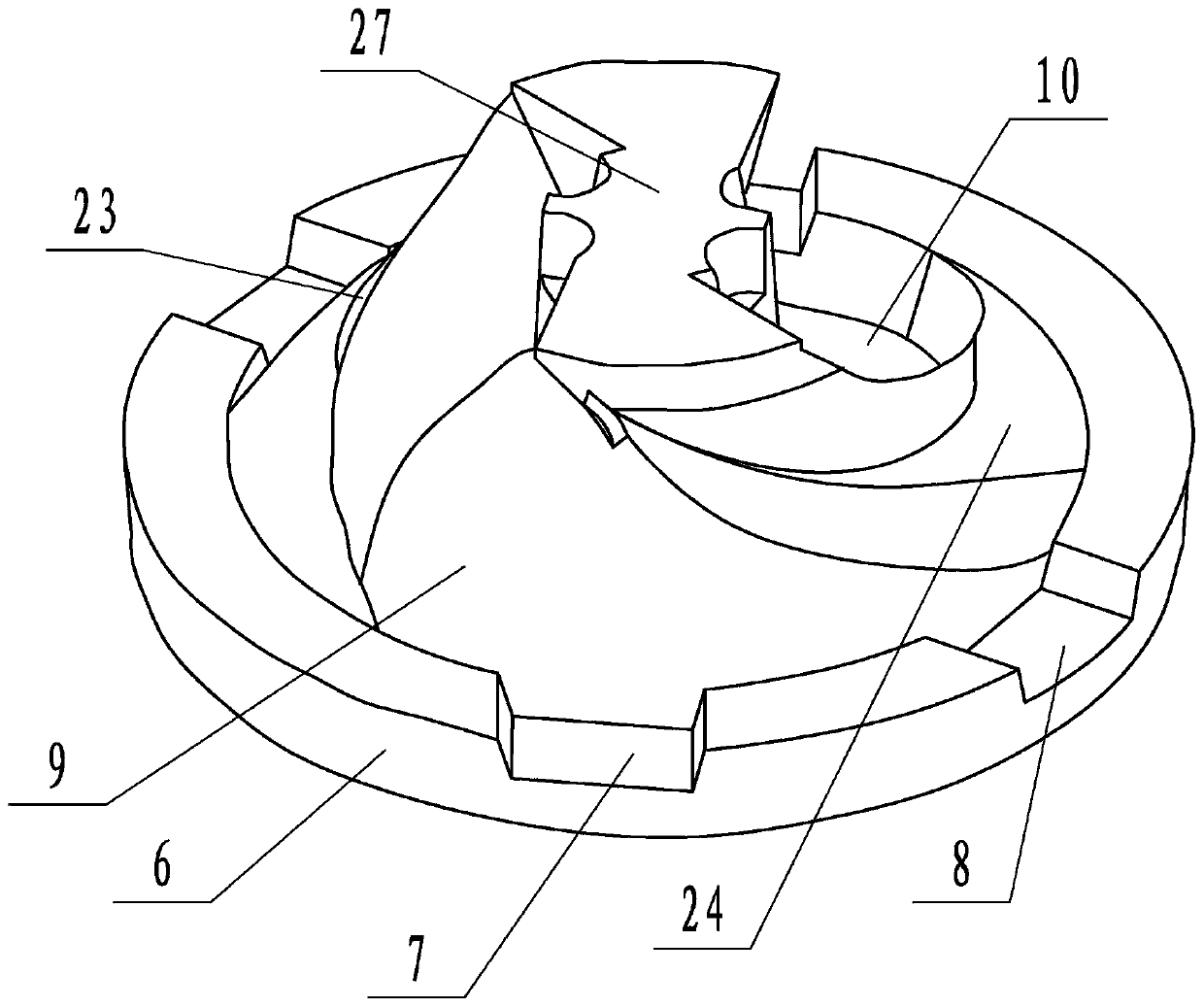 A kind of coated sand submersible pump impeller blade sand mold and its manufacturing method