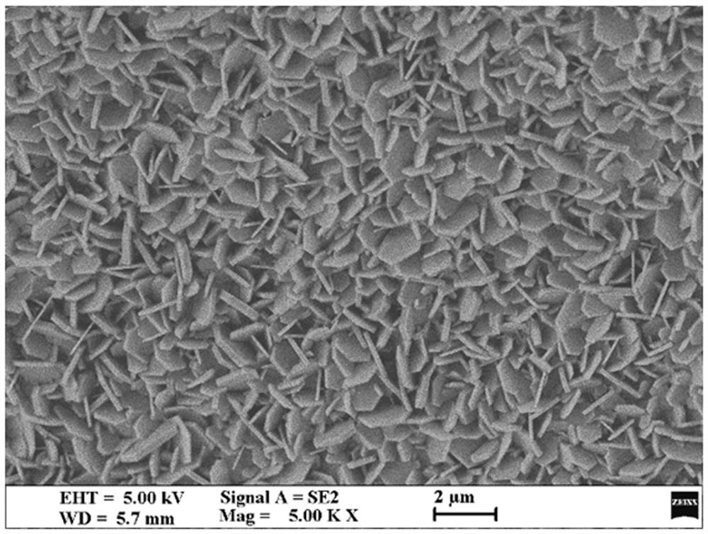 Non-acid medium preparation method of flaky nickel phosphide array electrode material