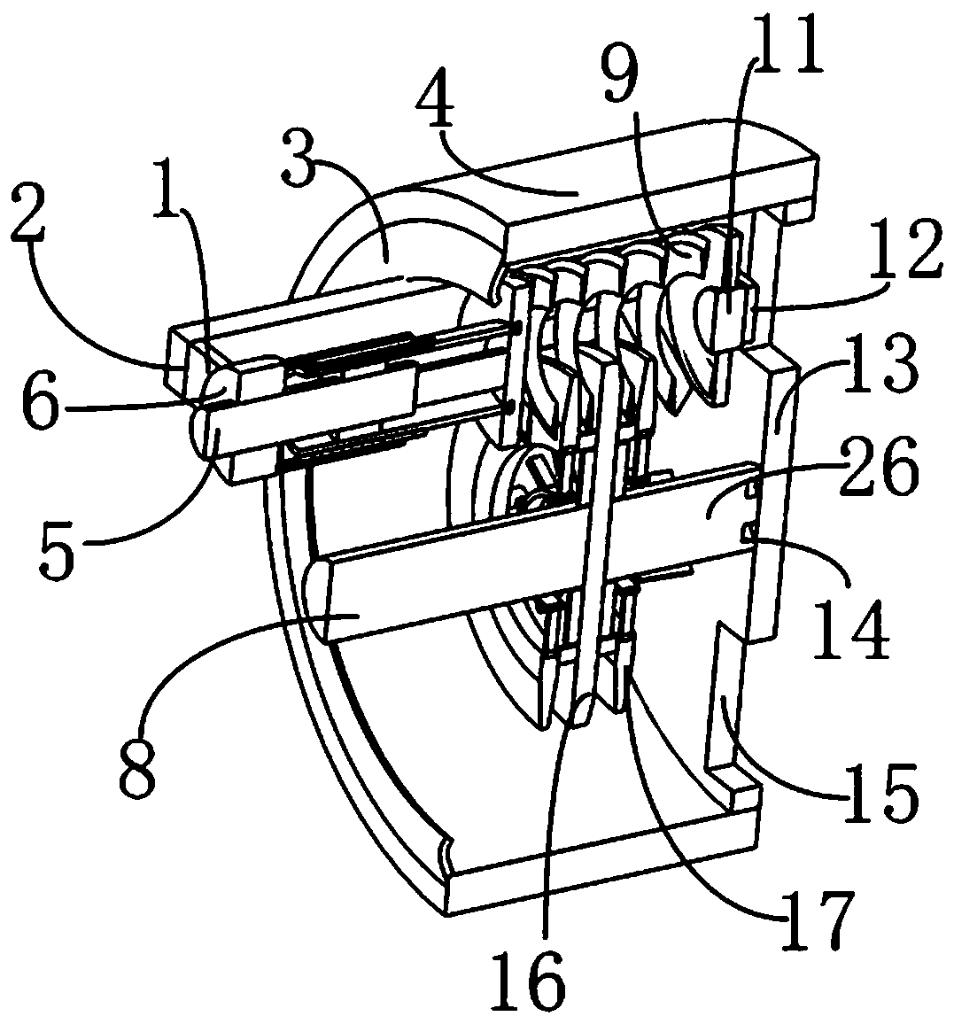 Adjustable braking mechanism based on spiral piece