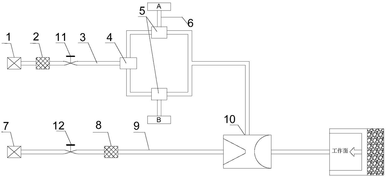 Prevention and control device for air leakage of underground goaf