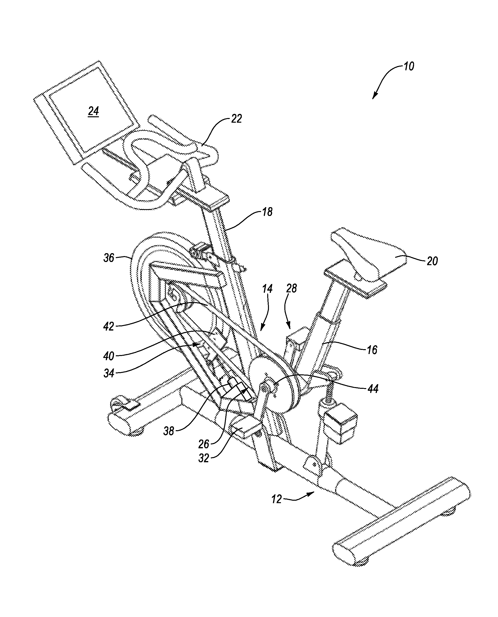 System and method for simulating environmental conditions on an exercise bicycle