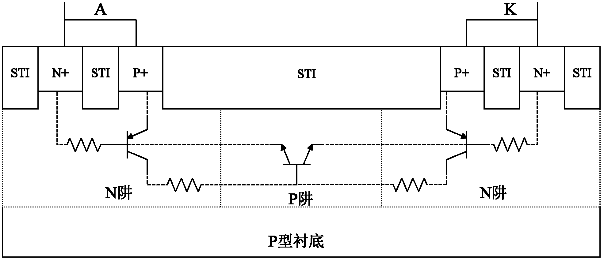 Bidirectional triode thyristor based on diode auxiliary triggering