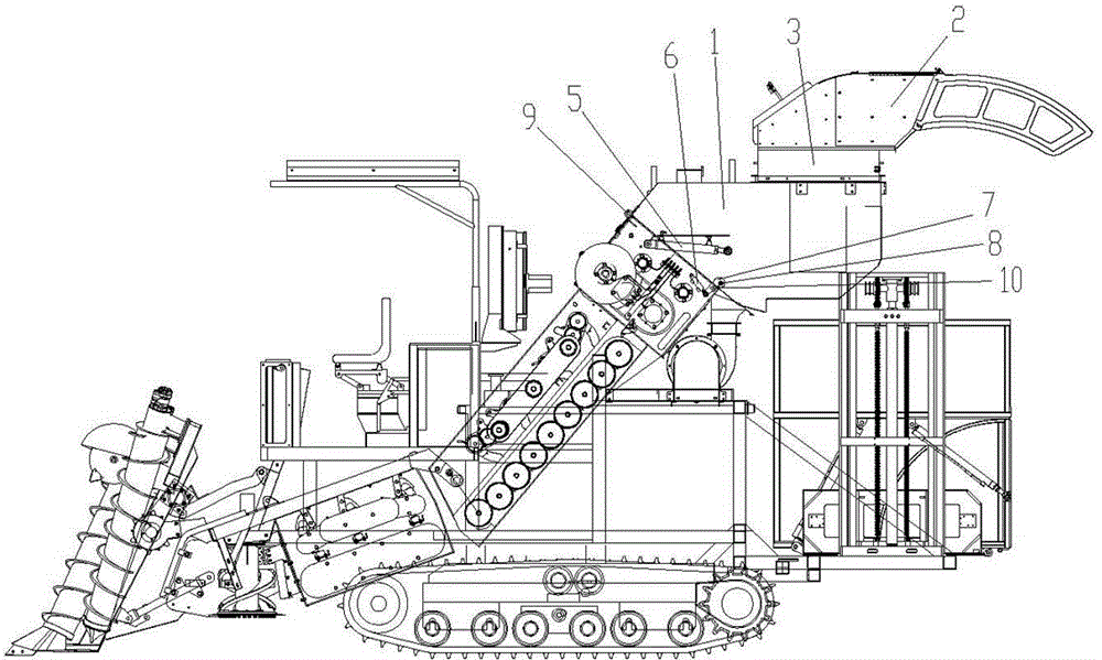 A kind of miscellaneous discharge device of sugarcane harvester