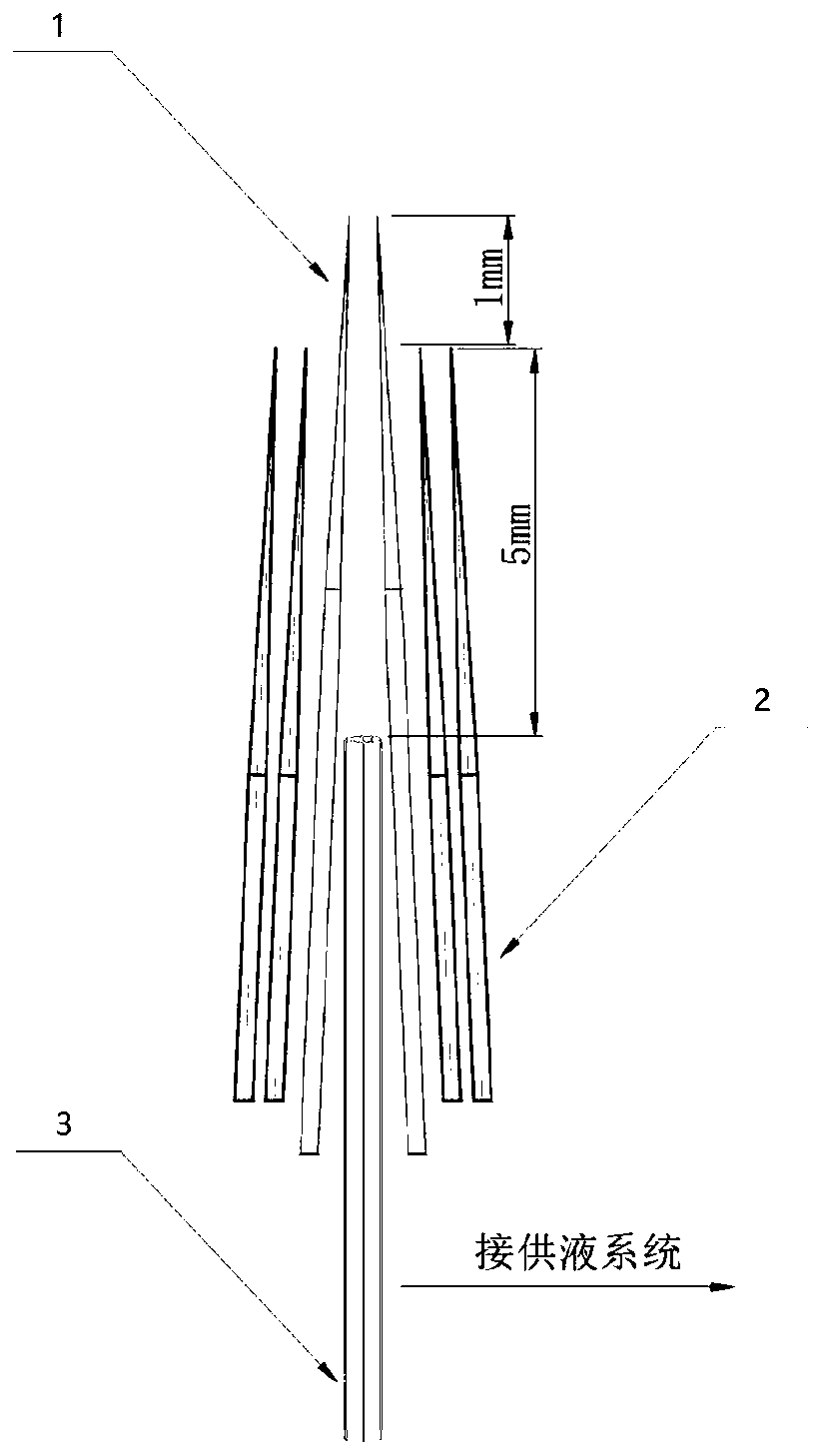 A brush type liquid guiding and infiltrating device