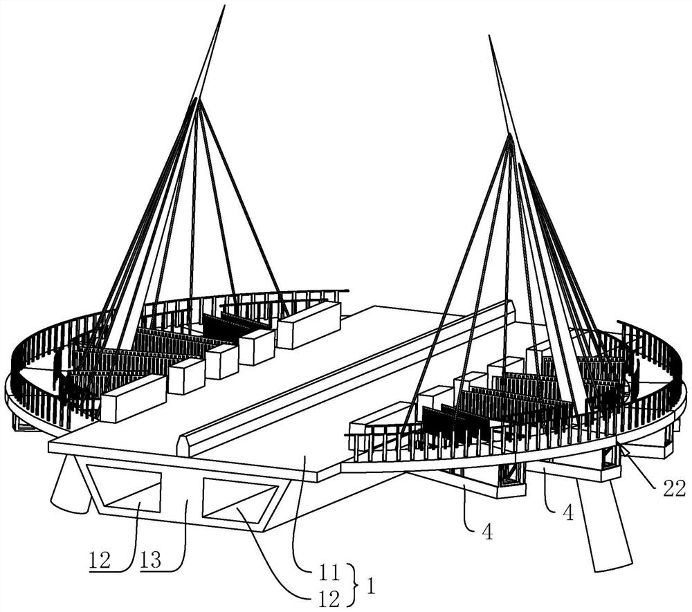 Pedestrian and vehicle separated bridge structure