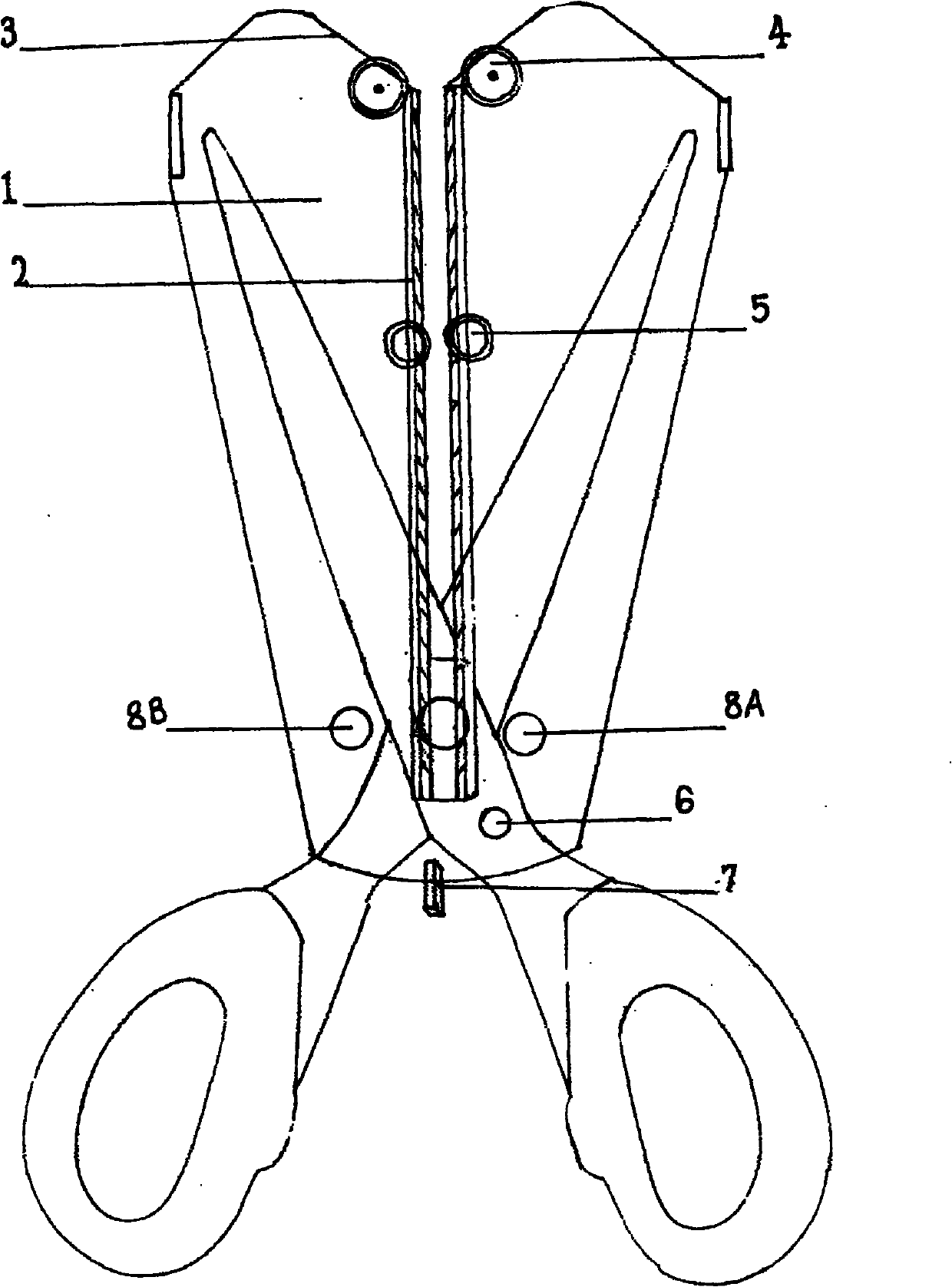 Anti-cutting device for scissors