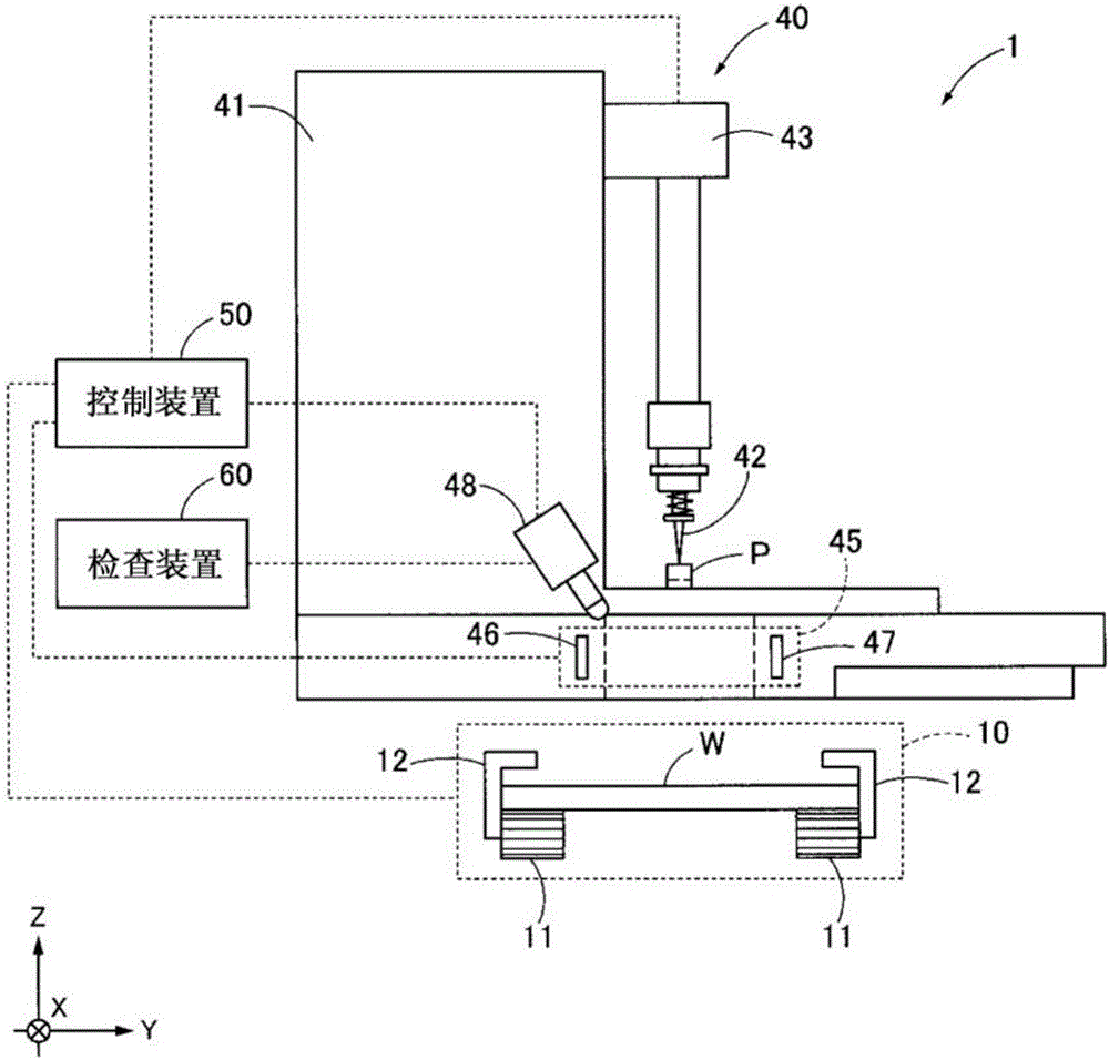Inspection device, installation device, and inspecting method
