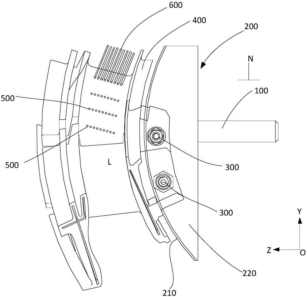 Auxiliary fixture for gas turbine primary guide vanes and film hole measuring method