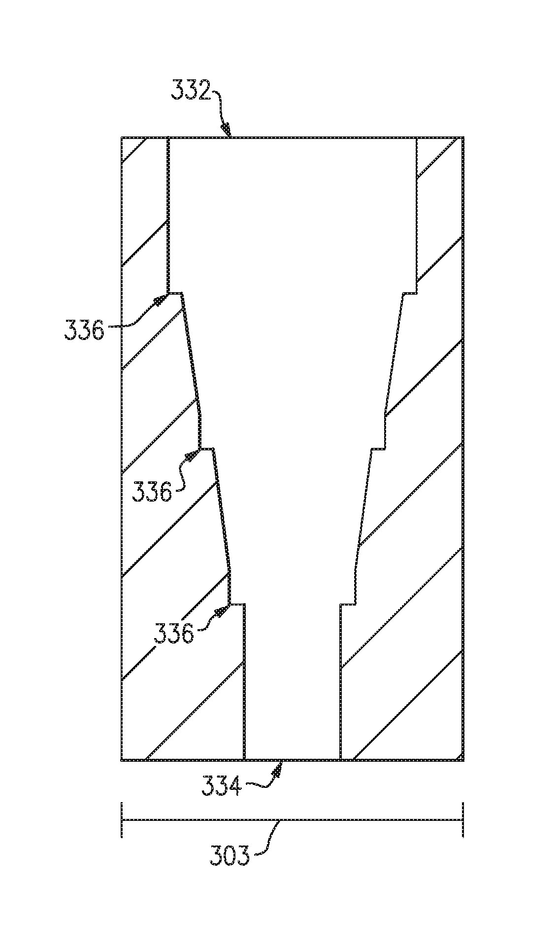 Ceramic filter using stepped impedance resonators having an inner cavity with at least one step and taper
