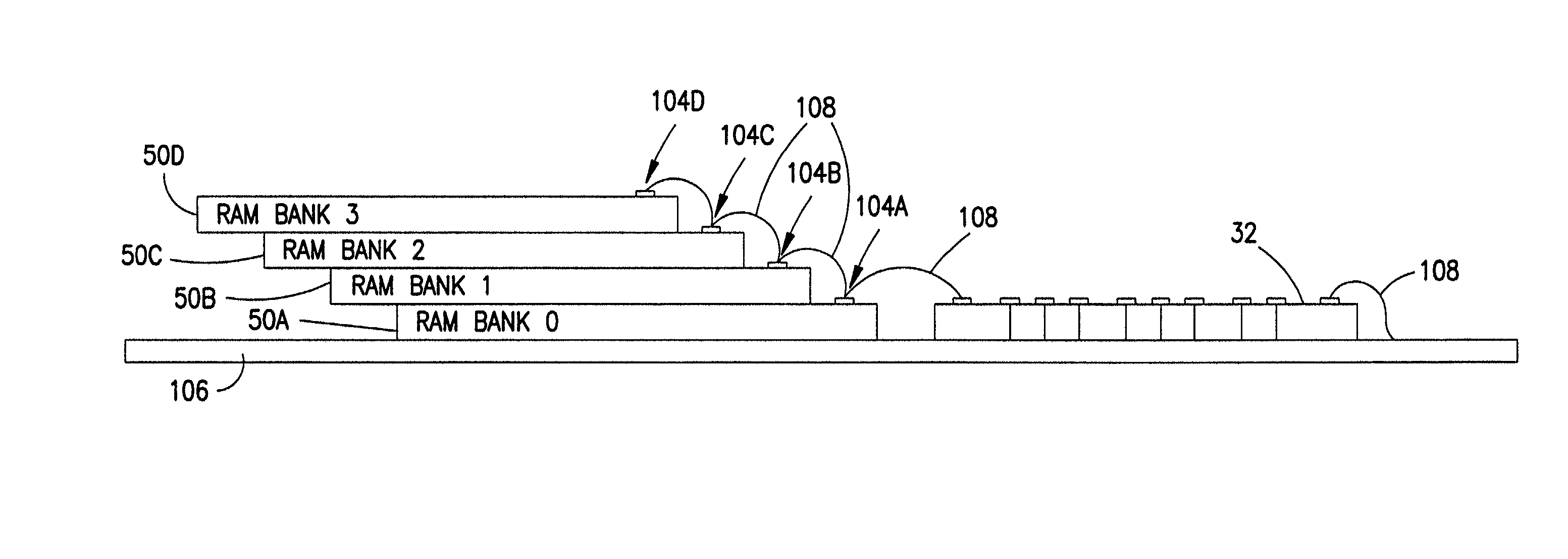 Stackable microelectronic components with self-addressing scheme
