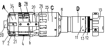 Boring, scraping and rolling integrated compound cutter with adjustable axial distance