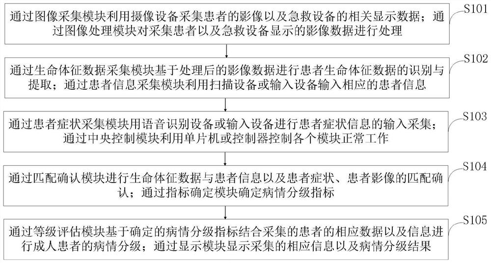 Adult emergency treatment condition grading system and grading method