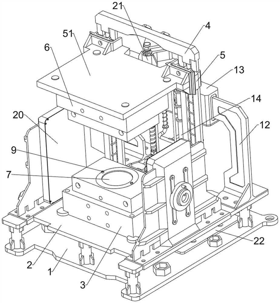 Aspheric lens mold pressing equipment capable of rapidly cooling after ...