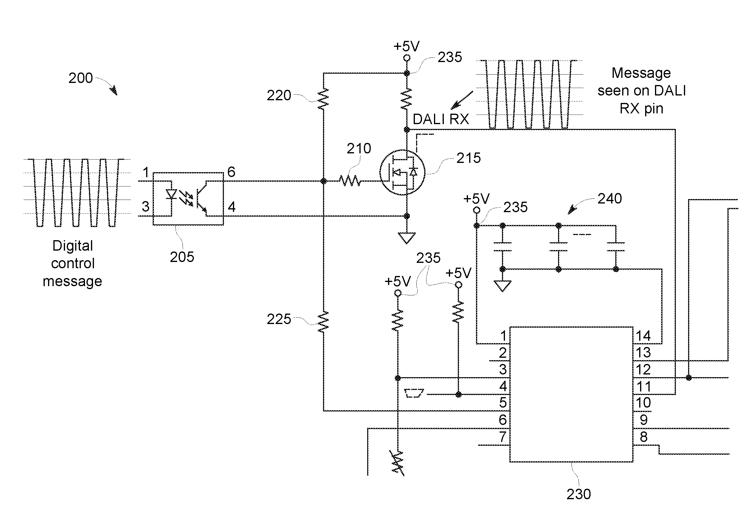 Method and system for lighting interface messaging with reduced power consumption