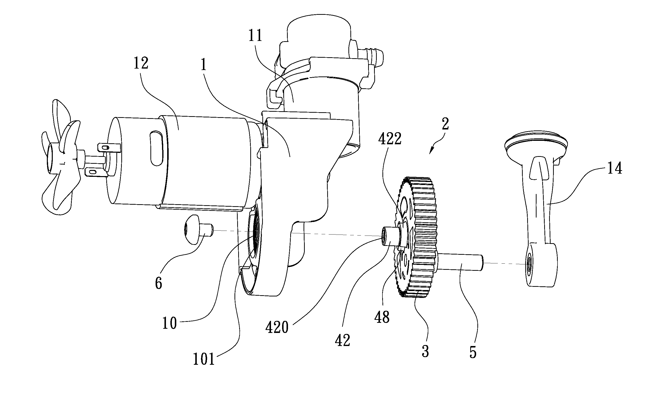 Air compressor with improved rotating device