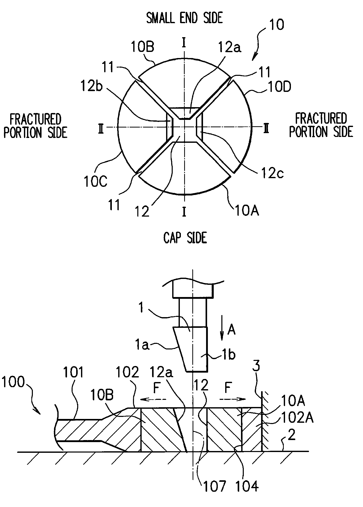 Connecting rod fracture splitting apparatus and fracture splitting method