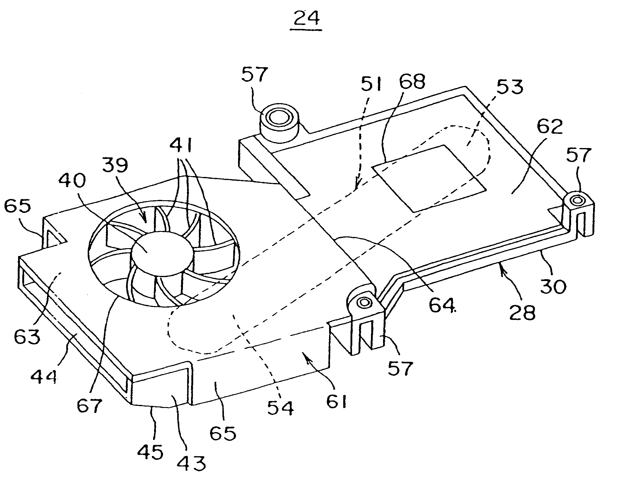 Cooler for electronic unit and electronic unit