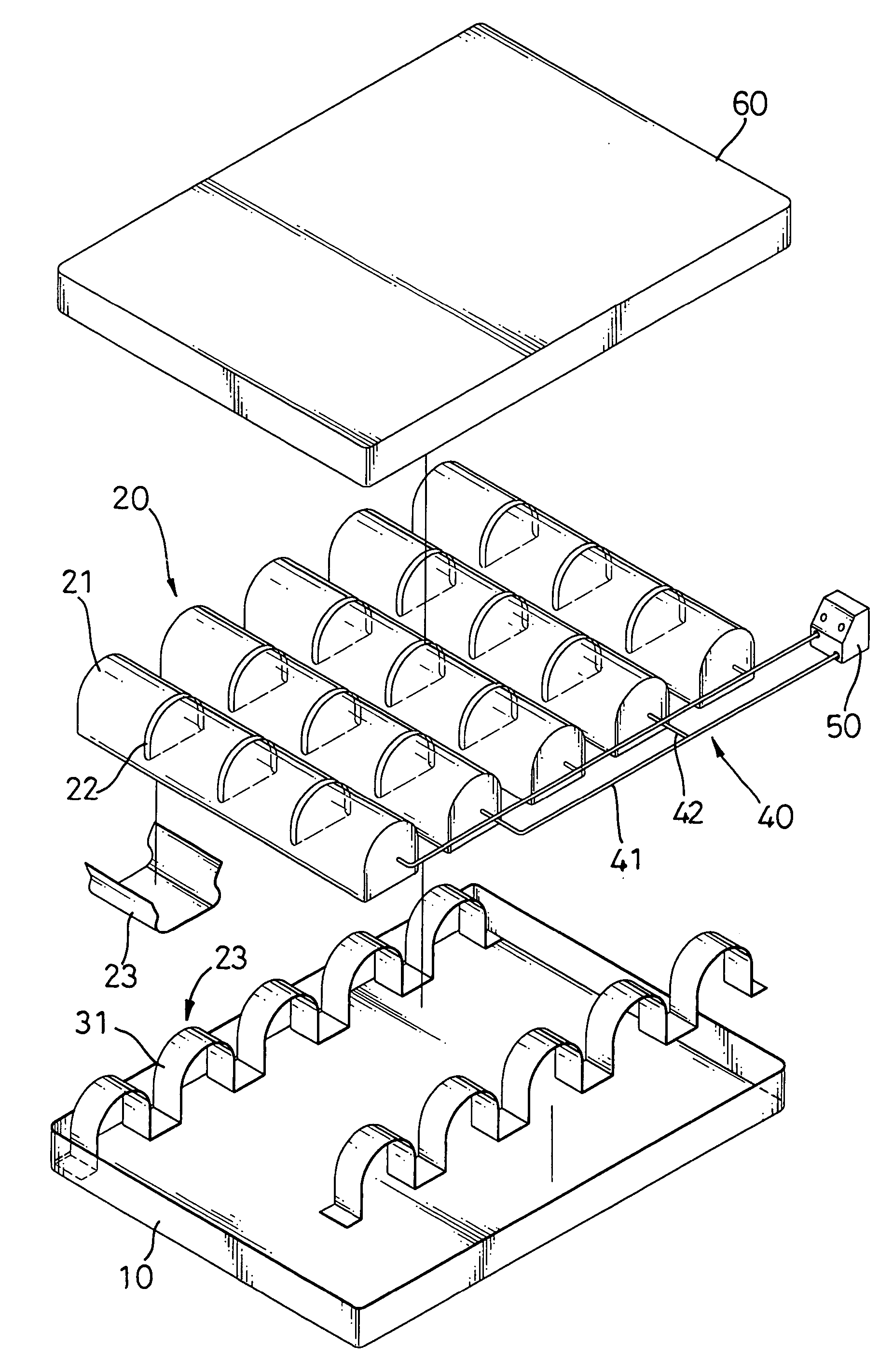 Air cushion with selectively deflated chambers