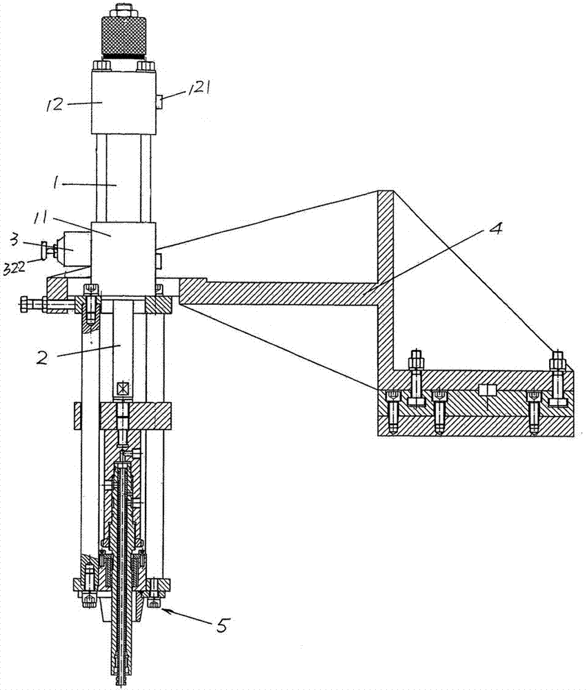 Buffer oil cylinder for plastic product forming machinery