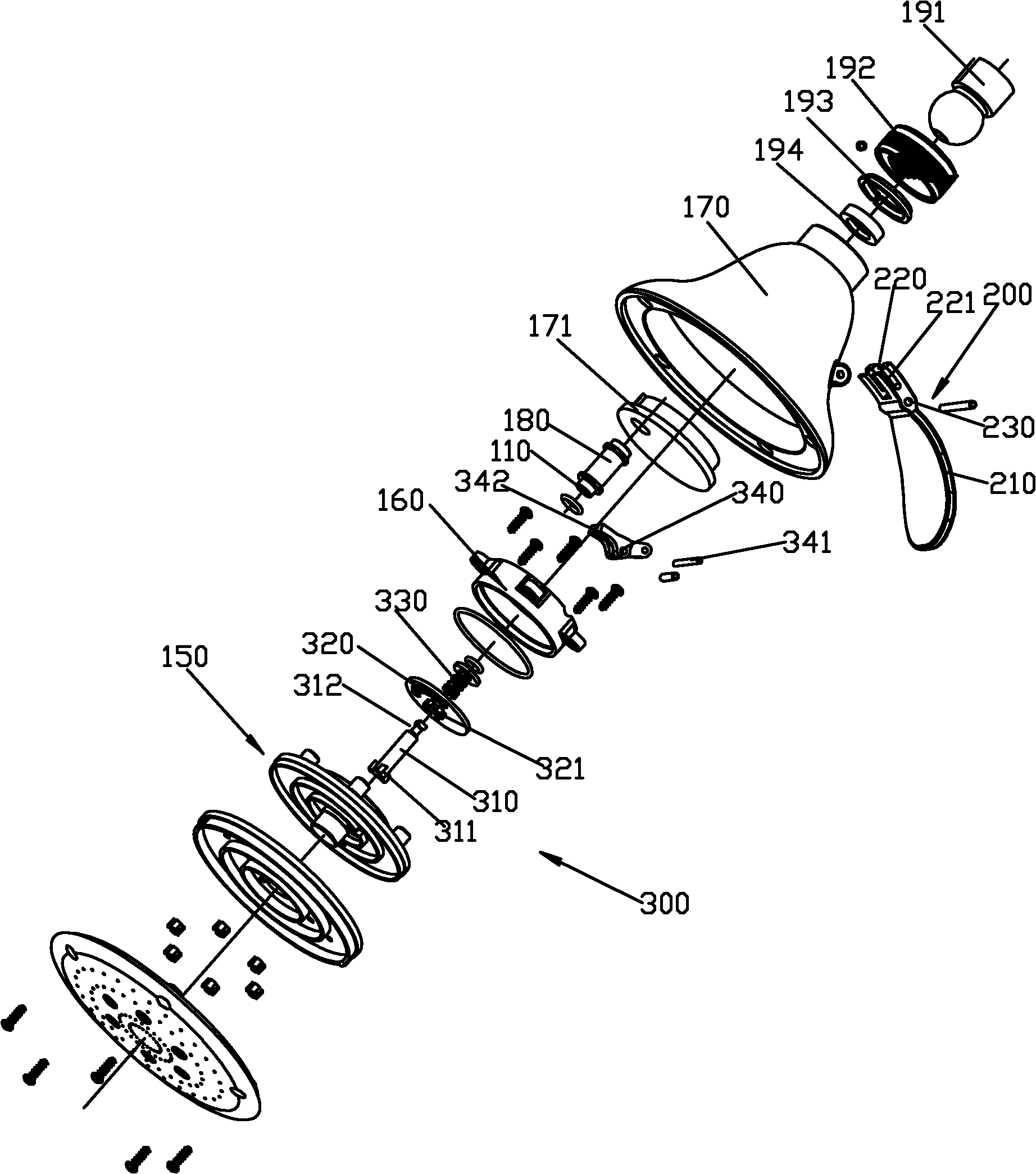 Clapper switching shower