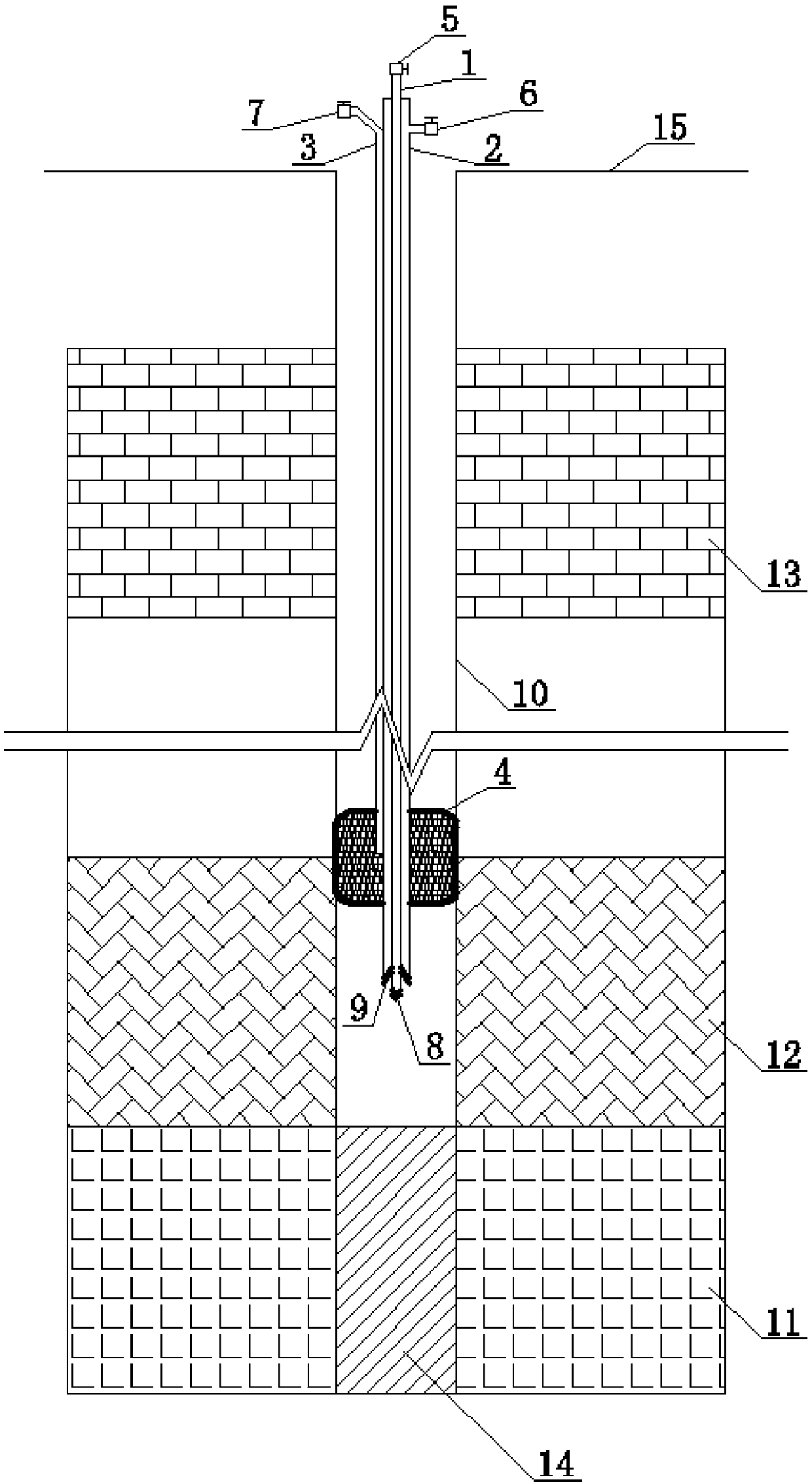 Retrograde sectional grouting device with a single grouting-stop plug and method applicable to fractured rock masses