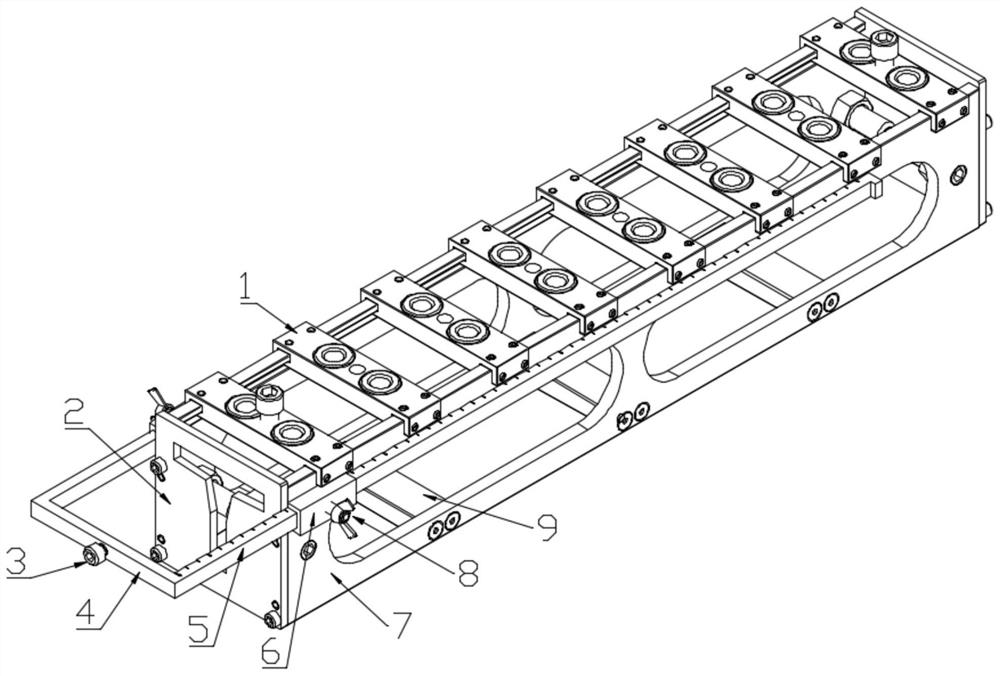 An adjustable porous drilling jig for elevator guide rails