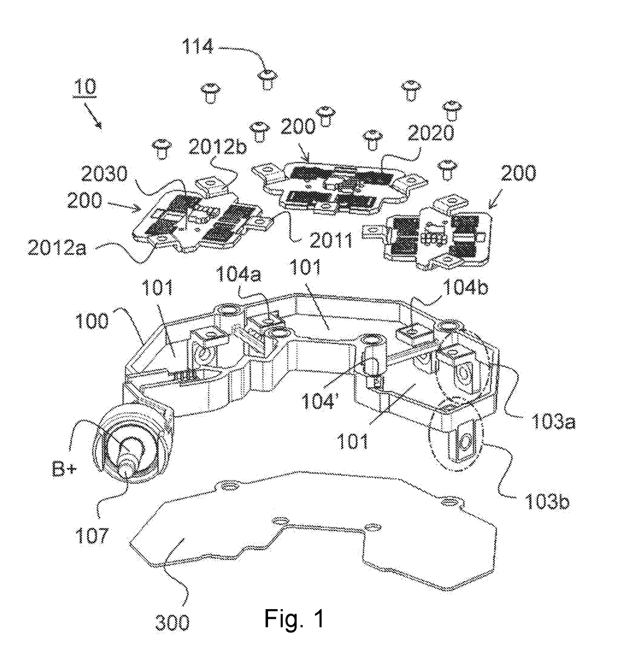 Electronic assembly for a rotary electrical machine for a motor vehicle