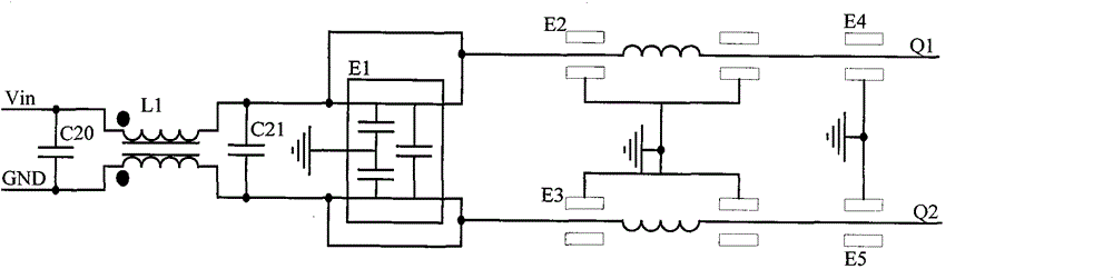Power supply device with extremely low harmonic interference