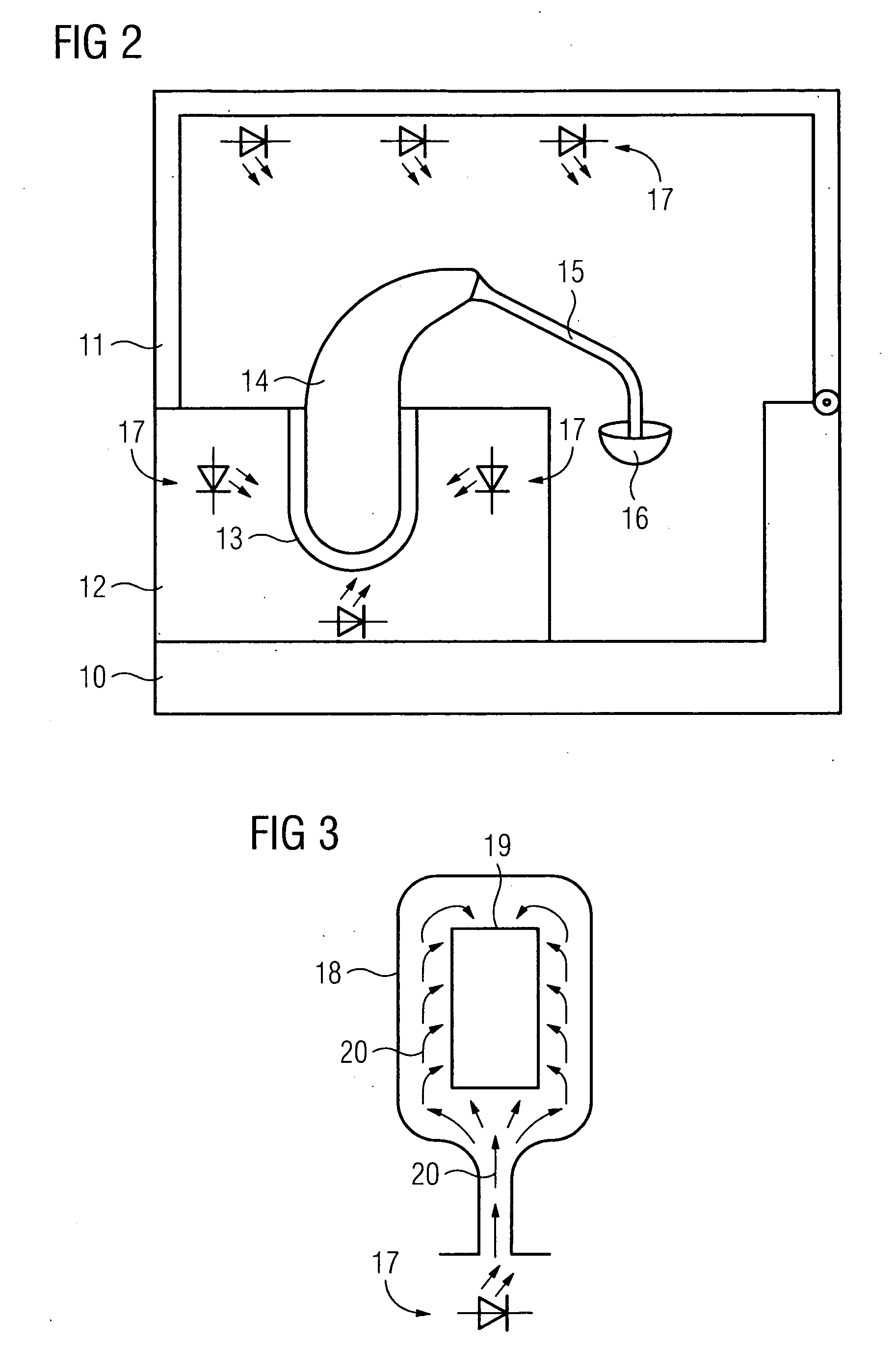Securing device with light source for a hearing apparatus and corresponding hearing apparatus