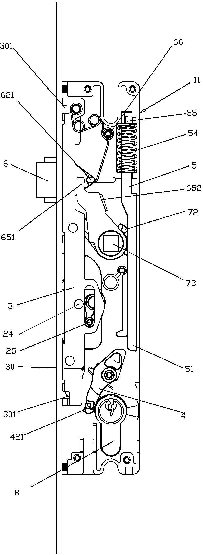 Side hung door lock