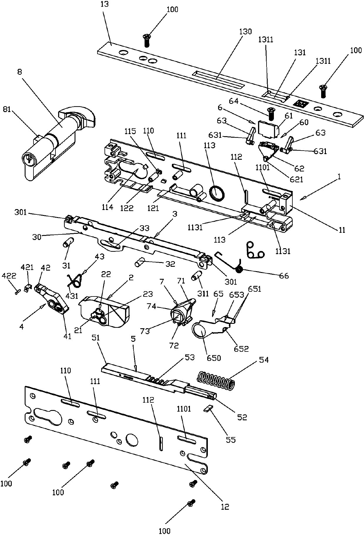 Side hung door lock