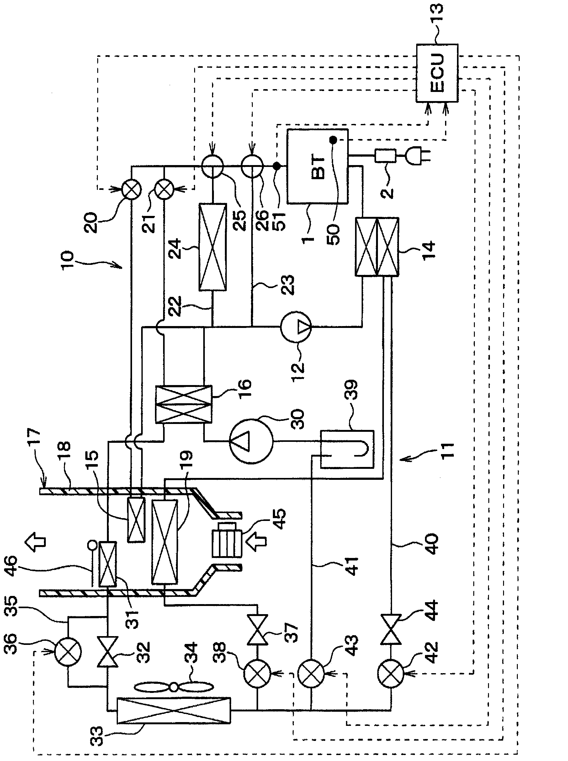 Vehicle temperature adjusting apparatus, and vehicle-mounted thermal system