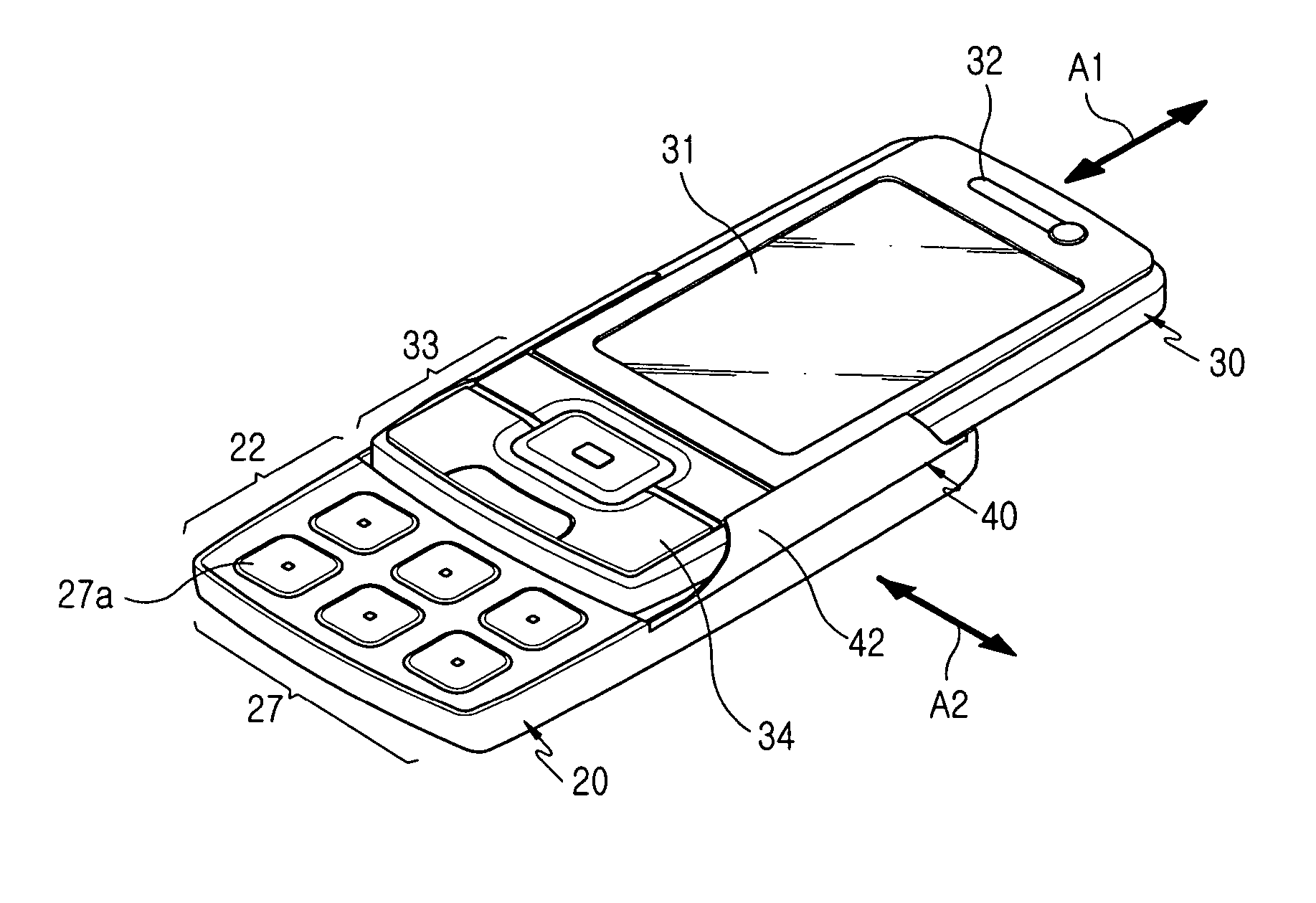 Double sliding-type portable communication apparatus
