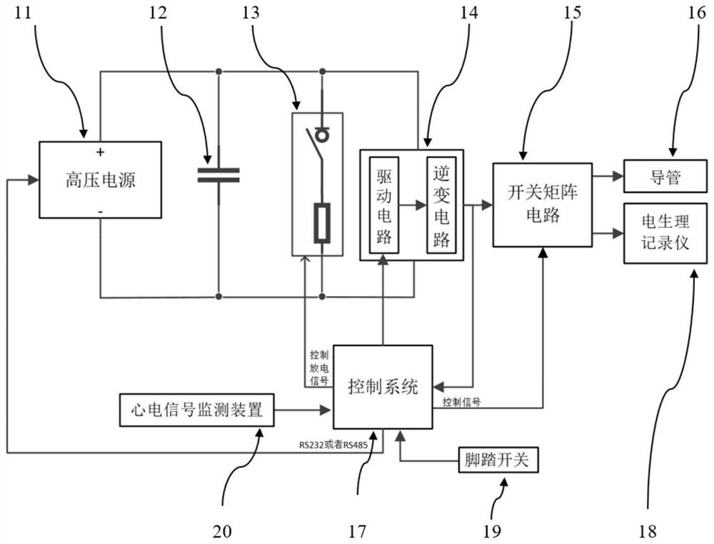 Device for cooperative work of high-voltage electric pulse ablation and electrophysiological recorder