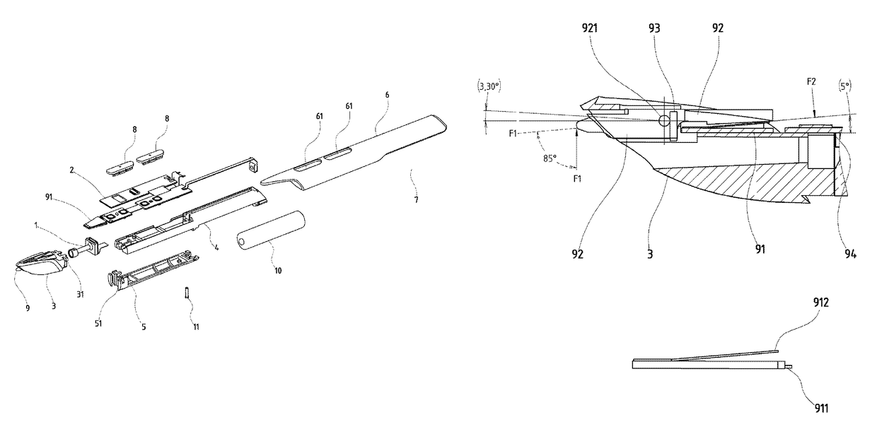 Wireless positioning pen with pressure-sensitive tip