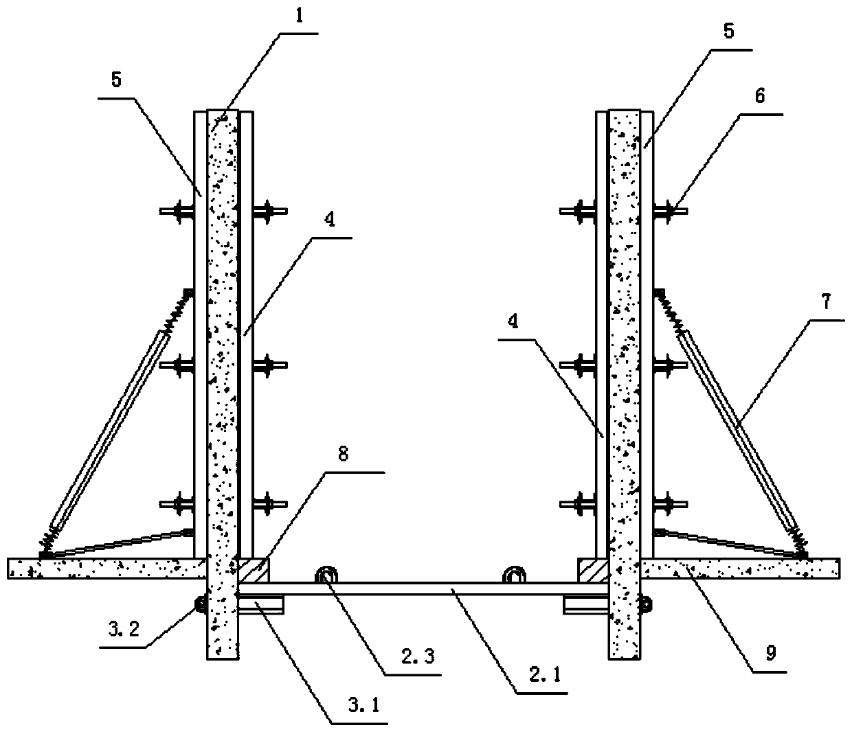 Construction structure and construction method for high-rise building elevator shaft